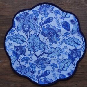 Manteles de flor - Flores azul con blanco - set de 4