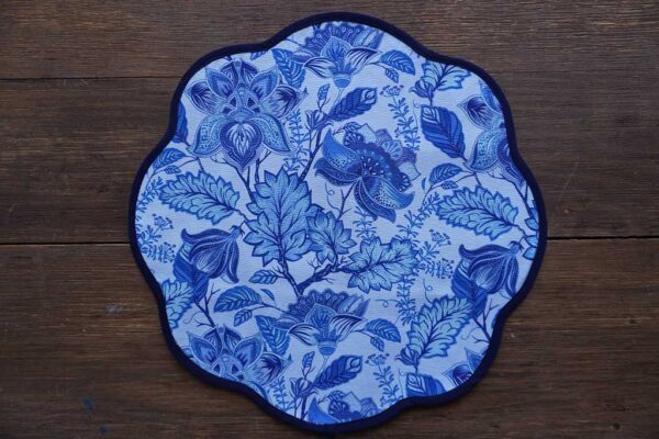 Manteles de flor - Flores azul con blanco - set de 4