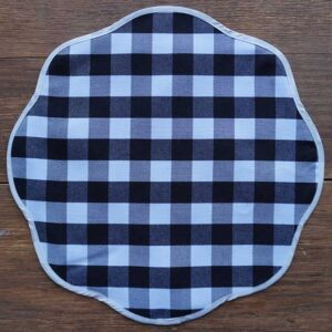 Manteles de flor - Cuadros blancos con negros - set de 4