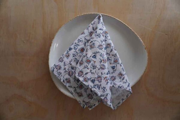 Servilleta de tela flores orgánicas - kit de 4